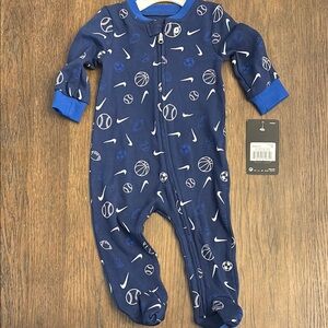 NWT Nike Blue Musical Note Footies One Piece 6M